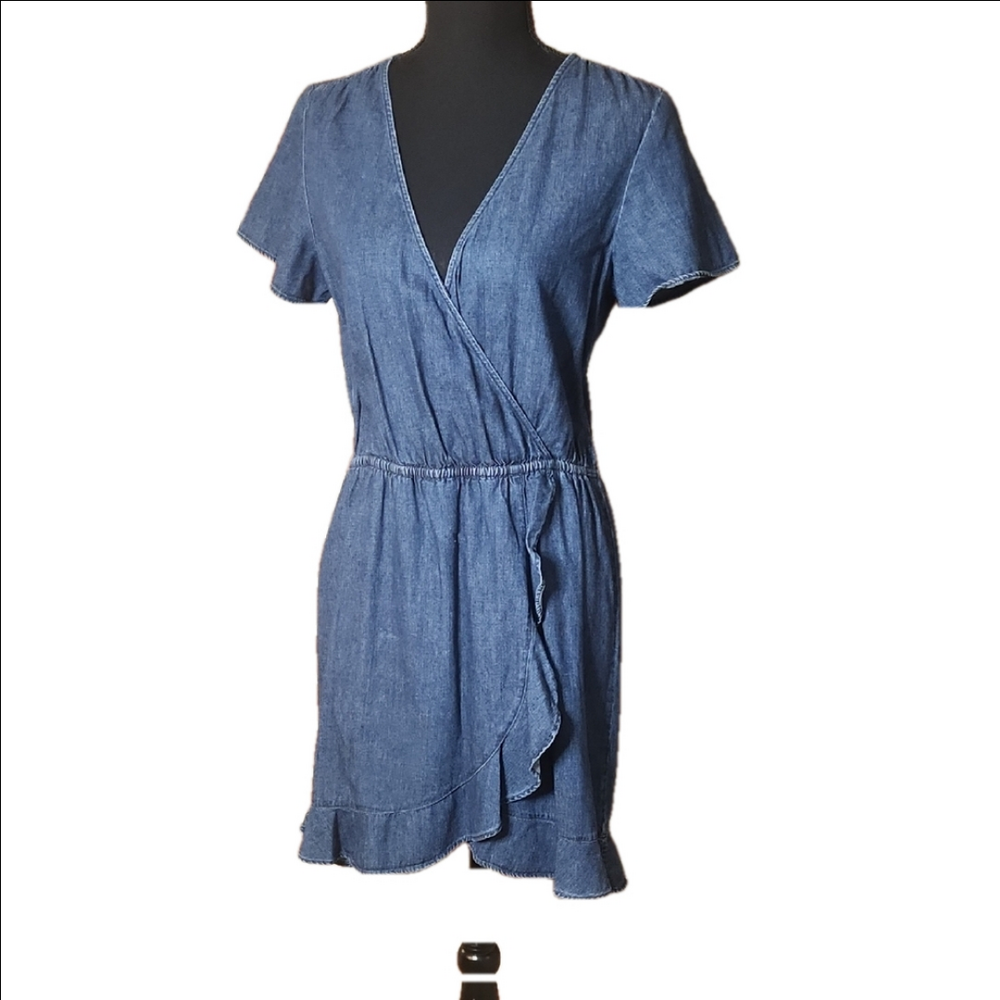 J. Crew faux-wrap 100% cotton dress, size Small